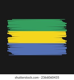 Gabon Flag Brush Vector Illustration