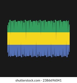Gabon Flag Brush Vector Illustration