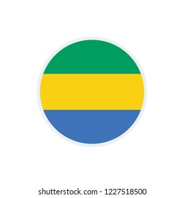 Gabon flag. Gabon circle flag.