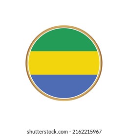 Bandera de Gabón con marco de círculo. Bandera nacional