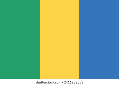 Gabon flag color, green yellow and blue, Gabon flag color vector illustration.