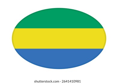 Gabon flag ellipse shaped. vector	