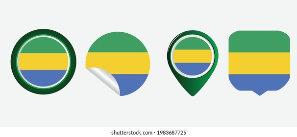 Bandera de Gabón. ilustración vectorial de símbolo de icono plano
