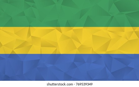 Gabon flag - geometric rumpled triangular low poly style gradient graphic, polygonal design for your. Vector illustration eps 10.
