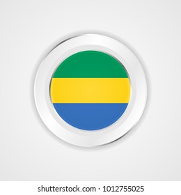 Gabon flag in glossy vector icon.