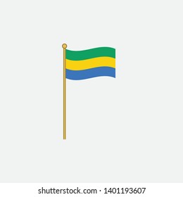 Gabon flag graphic element Illustration template design 