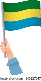Gabon flag in hand icon
