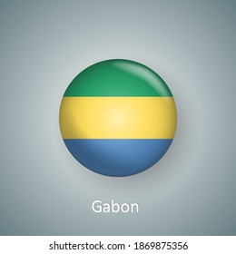Gabun Flaggensymbol Kreis 3er Farbverlauf einzeln