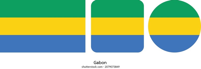 Gabon flag icon set . icons collection