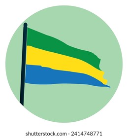 Diseño de símbolo de la ilustración del vector de la bandera de Gabón