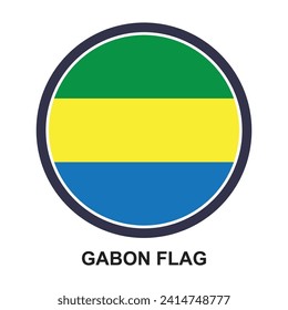 Diseño de símbolo de la ilustración del vector de la bandera de Gabón
