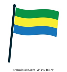 Diseño de símbolo de la ilustración del vector de la bandera de Gabón