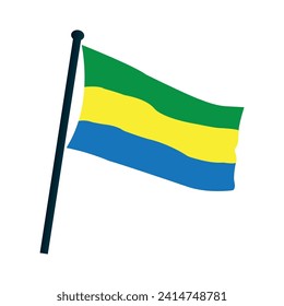 Gabon flag icon vector illustration symbol design