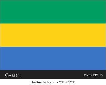 Gabon flag isolated vector in official colors and Proportion Correctly