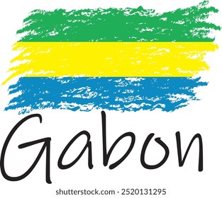 Logotipo de la bandera de Gabón e ícono del Vector.
