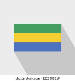 Gabon flag Long Shadow design vector