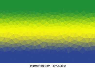 Gabon flag low poly triangular abstract background.