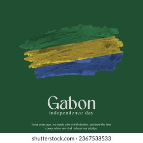 Bandera de Gabón hecha con un vector de pincel brillante, celebrando el Día de la Independencia de Gabón.