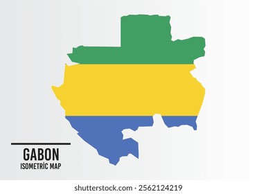 Gabon flag and map vector.