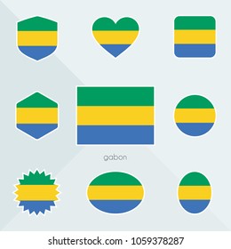 Gabon flag. National flag of Gabon. Gabon vector flag button.