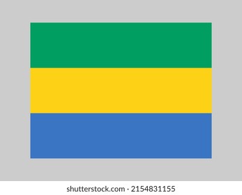 Gabon flag, official colors and proportion. Vector illustration.