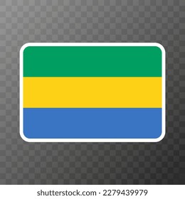 Gabunische Flagge, offizielle Farben und Proportion. Vektorgrafik.
