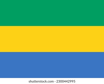 Gabon flag, official colors and proportion. Vector illustration.