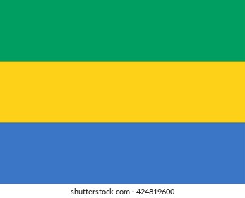 Gabon flag, official colors and proportion correctly. National Gabon flag. Vector illustration. EPS10.