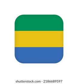 Gabon flag, official colors. Vector illustration.