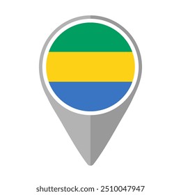 Gabon Flag on Location Pin