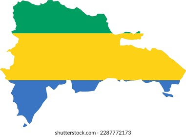 Bandera de Gabón en el mapa sobre fondo transparente