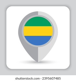 Gabon Flag Pin Map Icon