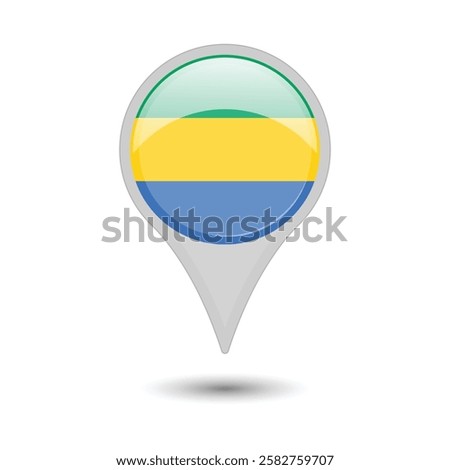 gabon flag pin vecctor design