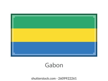 Gabon flag. Pixel art style (vector).