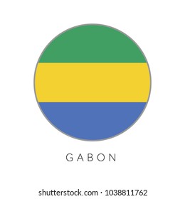Gabon flag round circle vector icon