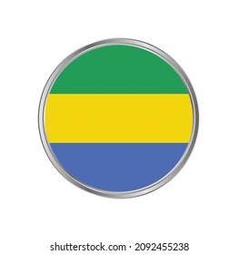 Gabon flag with silver frame vector design