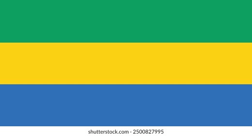Gabunische Flagge. einfache flache design.art und illustrator.dependence day.poster.vector.banner.