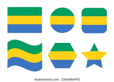 Bandera de Gabón simple ilustración para el día de la independencia o las elecciones