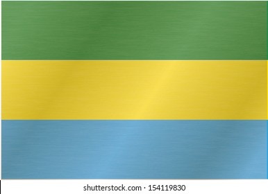 Gabon flag with title on the white background
