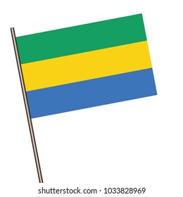Gabon flag toothpick on white background