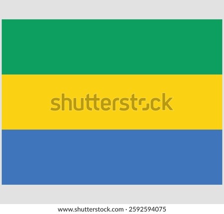 Gabon Flag Vector Design ,Gabon Country Flag