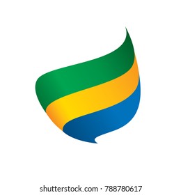 Gabon flag, vector illustration
