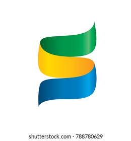 Gabon flag, vector illustration