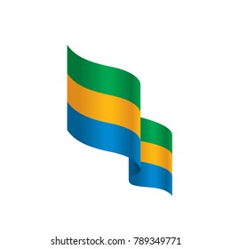 Gabon flag, vector illustration