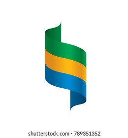 Gabon flag, vector illustration