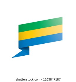 Gabon flag, vector illustration on a white background.