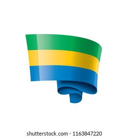Gabon flag, vector illustration on a white background.