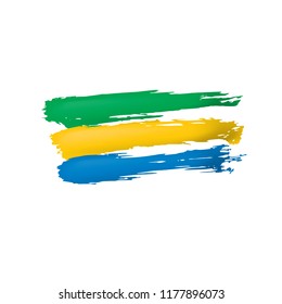 Gabon flag, vector illustration on a white background.