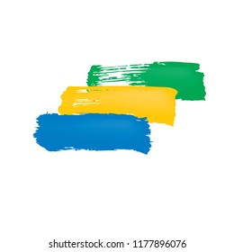 Gabon flag, vector illustration on a white background.