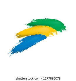 Gabon flag, vector illustration on a white background.